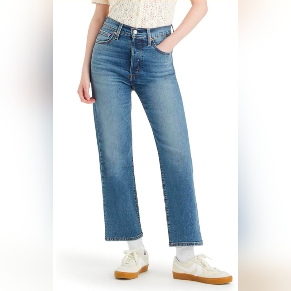 New Levis Ribcagw Sraight Leg Blue Women's Jeans, 30" X 27"